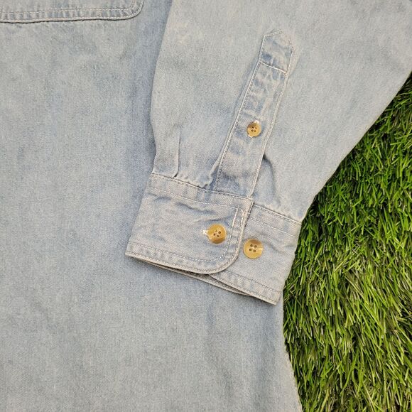 Vintage Y2K LEE Pittsburgh Button Shirt Large 25x31 Blue NFL - Picture 13 of 13